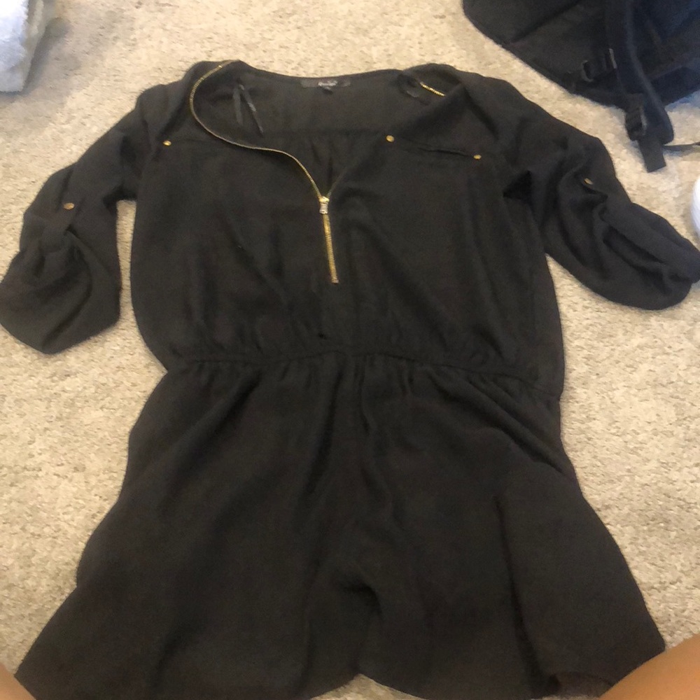 Black long sleeve romper